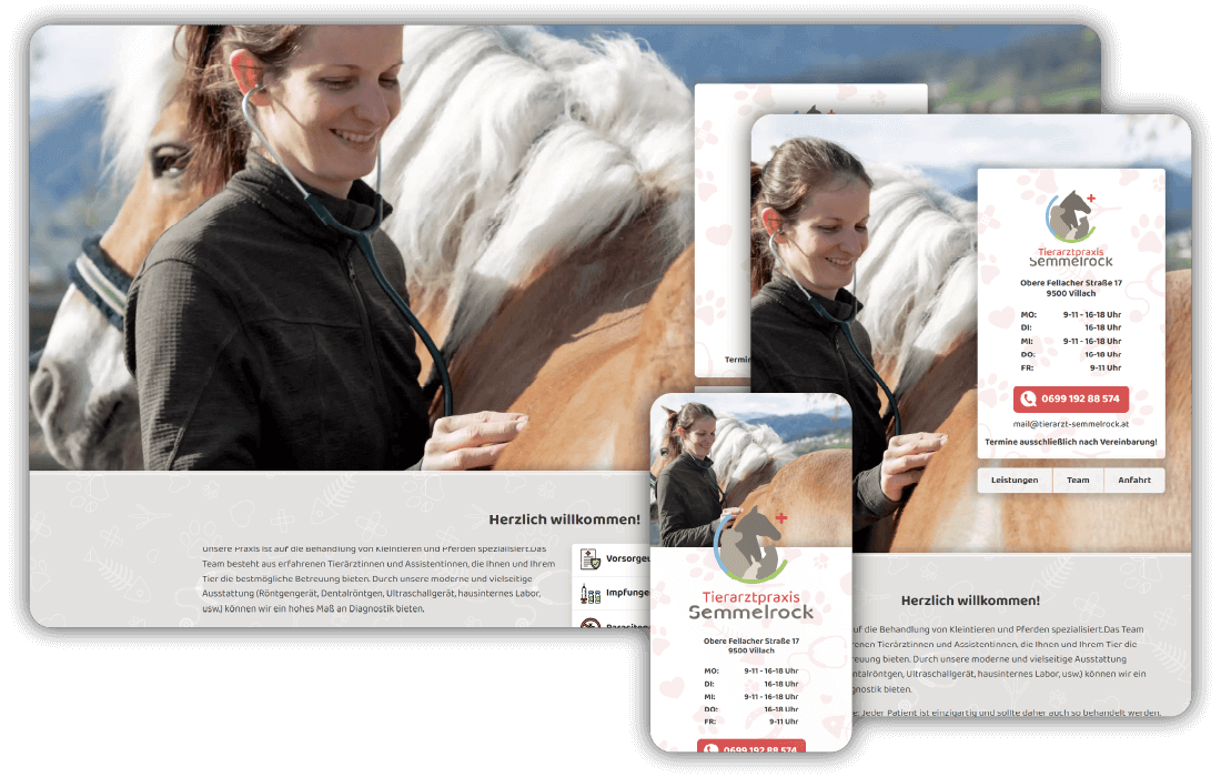 Mockup Website Tierarztpraxis Semmelrock